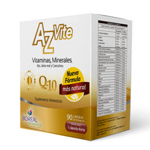 Cargar imagen en el visor de la galería, AZVITE VITAMINAS Y MINERALES CON AJO, JALEA REAL Y COENZIMA Q10.  CAJA CON 90 CAPS
